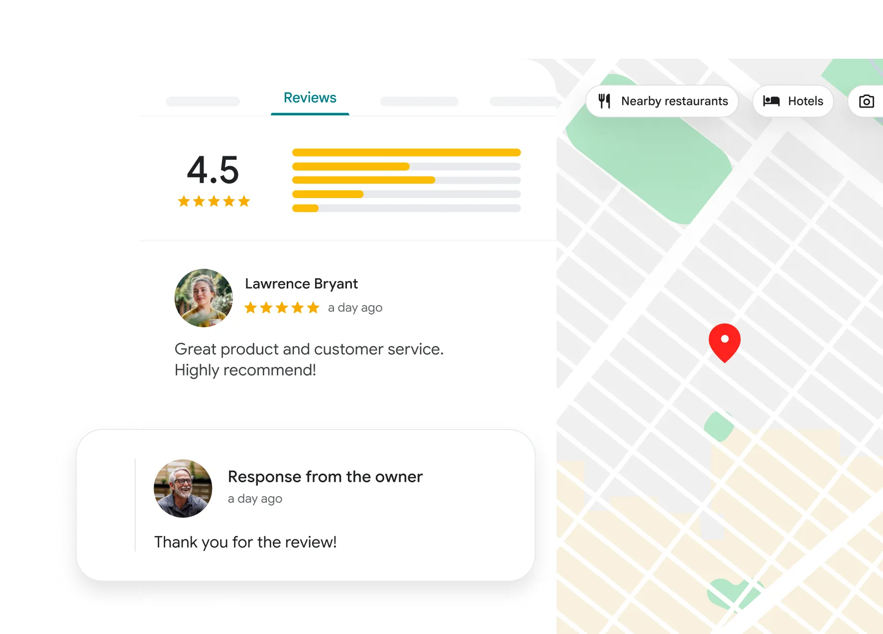Google İşletme yorum yönetimi ekranı — Meatek